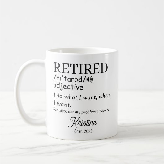 Ruhestand Funny Reverkehener Definition Kaffeetasse (Links)