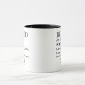 Ruhestand Funny Reverkehener Definition Tasse (Zentrum)