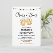 Ruhestand für Cheers und Bier Einladung (Stehend Vorderseite)