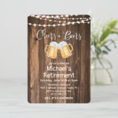 Ruhestand für Cheers und Bier Einladung (Stehend Vorderseite)