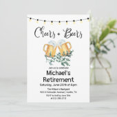 Ruhestand für Cheers und Bier Einladung (Stehend Vorderseite)