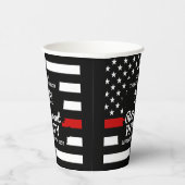 Ruhestand für Feuerwehrleute mit dünner roter Lini Pappbecher (Rechts)