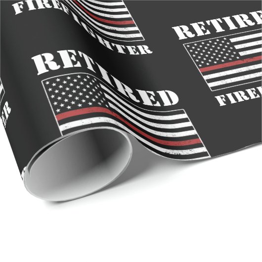 Ruhestand für Feuerwehrmann Red Line Ruhestand Geschenkpapier (Rolleneckpunkt)