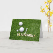 Ruhestand für Golfspieler mit Golfball und Abschla Karte (Gelbe Blume)