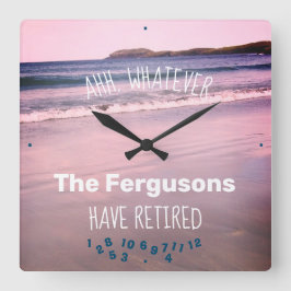 Ruhestand für jeden Familiennamen Beach Retimierun Runde Wanduhr