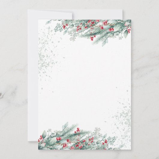 Ruhestand für Pine Tree Branch Berries Einladung (Rückseite)