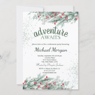 Ruhestand für Pine Tree Branch Berries Einladung