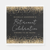 Ruhestand für Schwarze und Glitzer Napkins Serviette (Vorderseite)