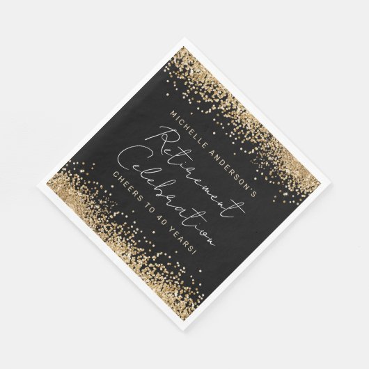 Ruhestand für Schwarze und Glitzer Napkins Serviette (Ecke)