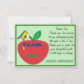 Ruhestand für Vögel & Red Apple & Green Glitzer da Mitteilungskarte (Vorderseite)