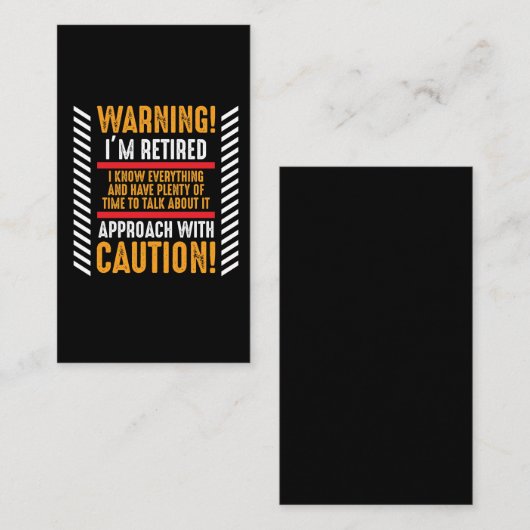 Ruhestand Gag Sprichwort Senior Remüder Husband Visitenkarte (Vorne/Hinten)