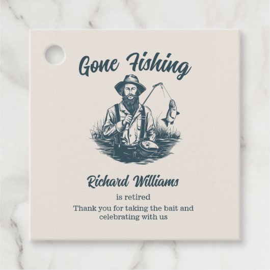 Ruhestand Gan Fishing Remüde Fisherman Vintag Geschenkanhänger (Vorderseite)