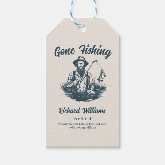 Ruhestand Gan Fishing Remüde Fisherman Vintag Geschenkanhänger (Vorderseite)