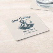 Ruhestand Gan Fishing Remüde Fisherman Vintag Rechteckiger Pappuntersetzer (angewinkelt)