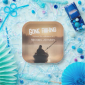 Ruhestand Gan Fishing Sunrise Remüde Fischer Pappteller (Party)