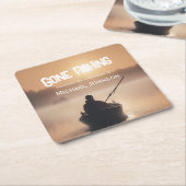 Ruhestand Gan Fishing Sunrise Remüde Fischer Rechteckiger Pappuntersetzer (angewinkelt)