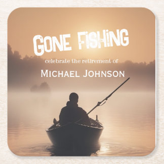 Ruhestand Gan Fishing Sunrise Remüde Fischer Rechteckiger Pappuntersetzer