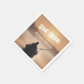 Ruhestand Gan Fishing Sunrise Remüde Fischer Serviette (Ecke)