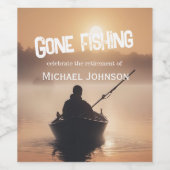 Ruhestand Gan Fishing Sunrise Remüde Fischer Weinetikett (Einzelnes Label)