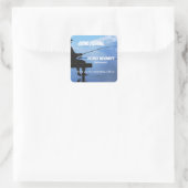Ruhestand Gan Fishing Sunset Remüde Fischer Quadratischer Aufkleber (Tasche)