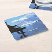 Ruhestand Gan Fishing Sunset Remüde Fischer Rechteckiger Pappuntersetzer (angewinkelt)