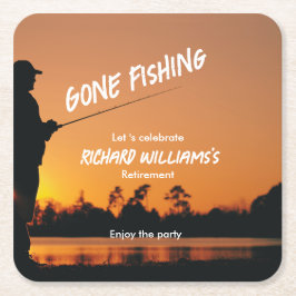 Ruhestand Gan Fishing Sunset Remüde Fischer Rechteckiger Pappuntersetzer