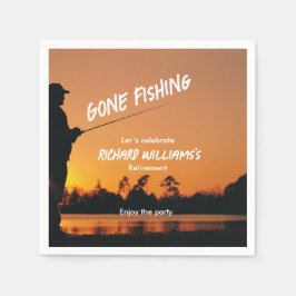 Ruhestand Gan Fishing Sunset Remüde Fischer Serviette