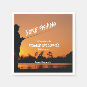 Ruhestand Gan Fishing Sunset Remüde Fischer Serviette