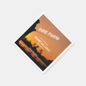 Ruhestand Gan Fishing Sunset Remüde Fischer Serviette (Ecke)