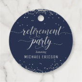 Ruhestand Gastgeschenk Tag Elegante Silber, Marine Geschenkanhänger (Rückseite)