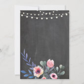 Ruhestand Geburtstag Rosa Blume Chalk Einladung (Rückseite)