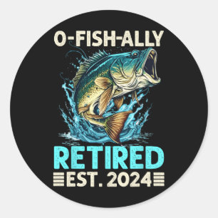Ruhestand Geschenke Lustig Angeln O-fish-ally Ruhe Runder Aufkleber
