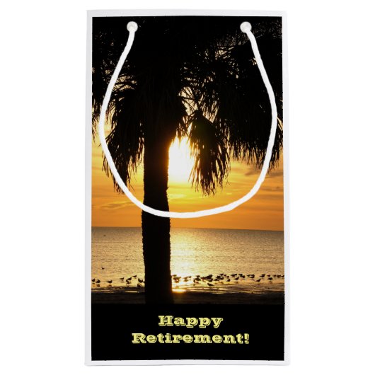 Ruhestand, Geschenktasche, Palme im Kleine Geschenktüte (Rückseite)