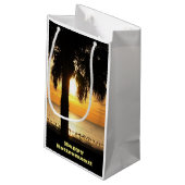 Ruhestand, Geschenktasche, Palme im Kleine Geschenktüte (Rückseite Schrägansicht)