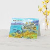 Ruhestand Glückwunsch Fischen Tage See Karte (Gelbe Blume)