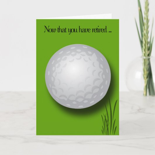 Ruhestand Glückwunsch-Golf Ball Karte (Vorderseite)