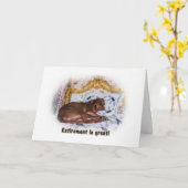 Ruhestand, Glückwunsch, Schlafhund, Karte (Gelbe Blume)