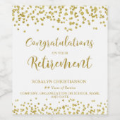 Ruhestand Glückwünsche Gold Confetti Wine Labe Weinetikett (Einzelnes Label)
