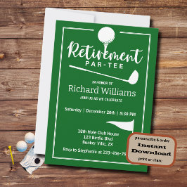 Ruhestand Golf Ball T-Shirt Flag Modern Einladung