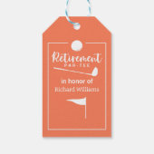 Ruhestand Golf Ball T-Shirt Flag Modern Geschenkanhänger (Rückseite)