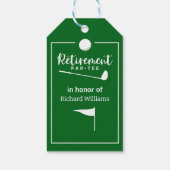 Ruhestand Golf Ball T-Shirt Flag Modern Geschenkanhänger (Rückseite)