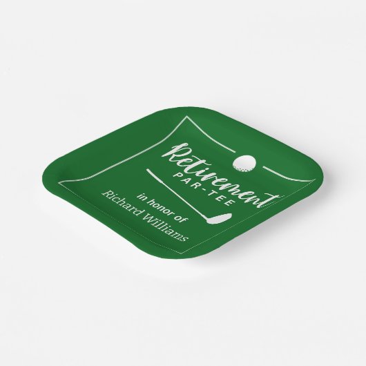 Ruhestand Golf Ball T-Shirt Flag Modern Pappteller (Gewinkelt)