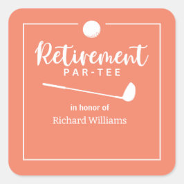 Ruhestand Golf Ball T-Shirt Flag Modern Peach Quadratischer Aufkleber