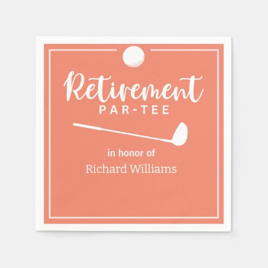 Ruhestand Golf Ball T-Shirt Flag Modern Pech Serviette (Vorderseite)