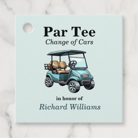 Ruhestand Golf Cart Par T-Shirt Themed Geschenkanhänger (Vorderseite)