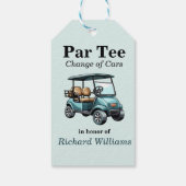 Ruhestand Golf Cart Par T-Shirt Themed Geschenkanhänger (Rückseite)