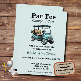 Ruhestand Golf Cart Par T-Shirt Themeneinladung Einladung