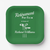 Ruhestand Golf Clubs Green White Themed Par T-Shir Pappteller (Vorderseite)