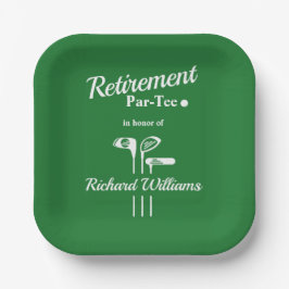 Ruhestand Golf Clubs Green White Themed Par T-Shir Pappteller