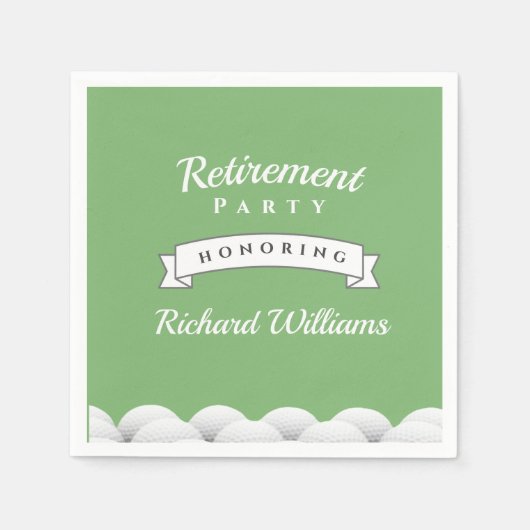 Ruhestand Golf Golfballs Formal Vintag Serviette (Vorderseite)